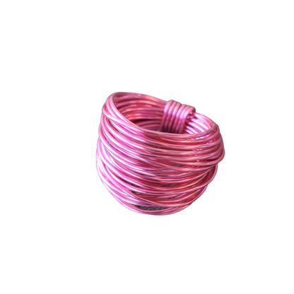 Marcia Wire Wrap Ring in Hot Pink