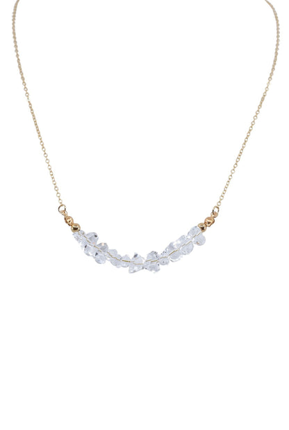 Crystal Bar Necklace - Gold