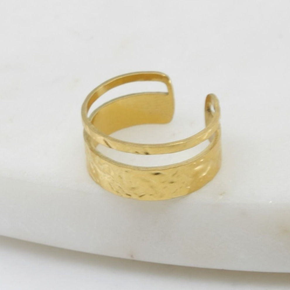 Double Band Gold Accent Ring