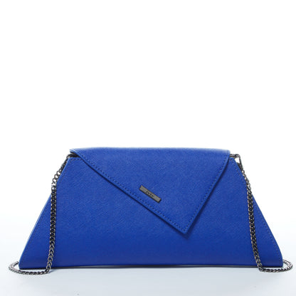 Angelica Cobalt Blue Leather Clutch Bag