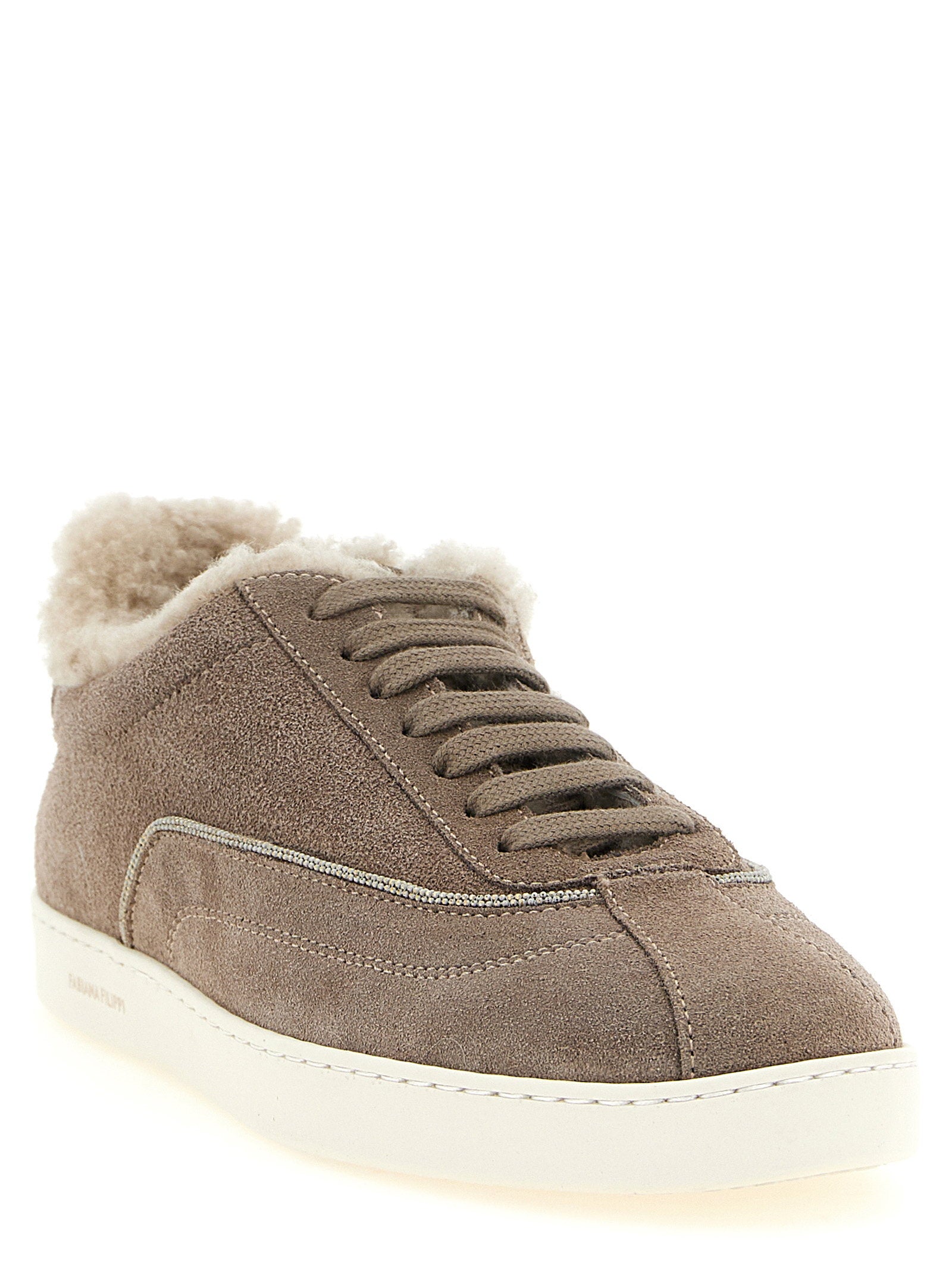 Fabiana Filippi Diamond Detail Suede Sneakers