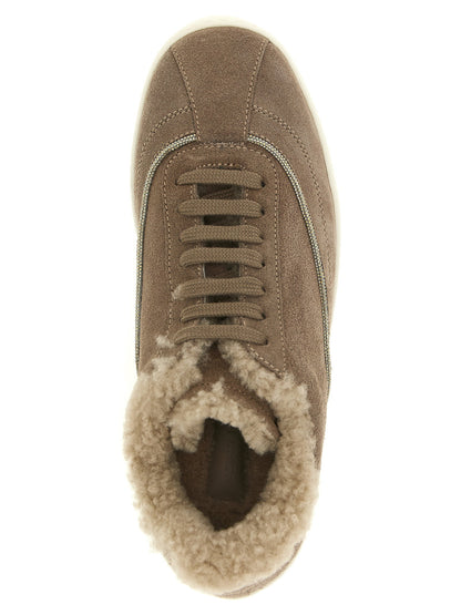 Fabiana Filippi Diamond Detail Suede Sneakers