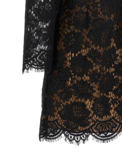 Self-Portrait Lace Dress With Jewel Collar
