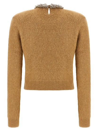 Self-Portrait Sweater With Jewel Embroidery