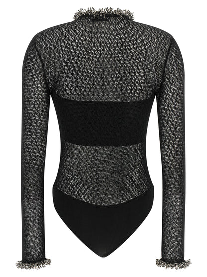 Self-Portrait Openwork Knitted Bodysuit