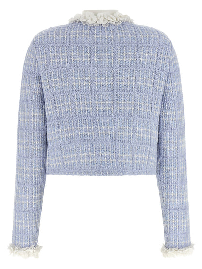 Self-Portrait Check Knit Jacket