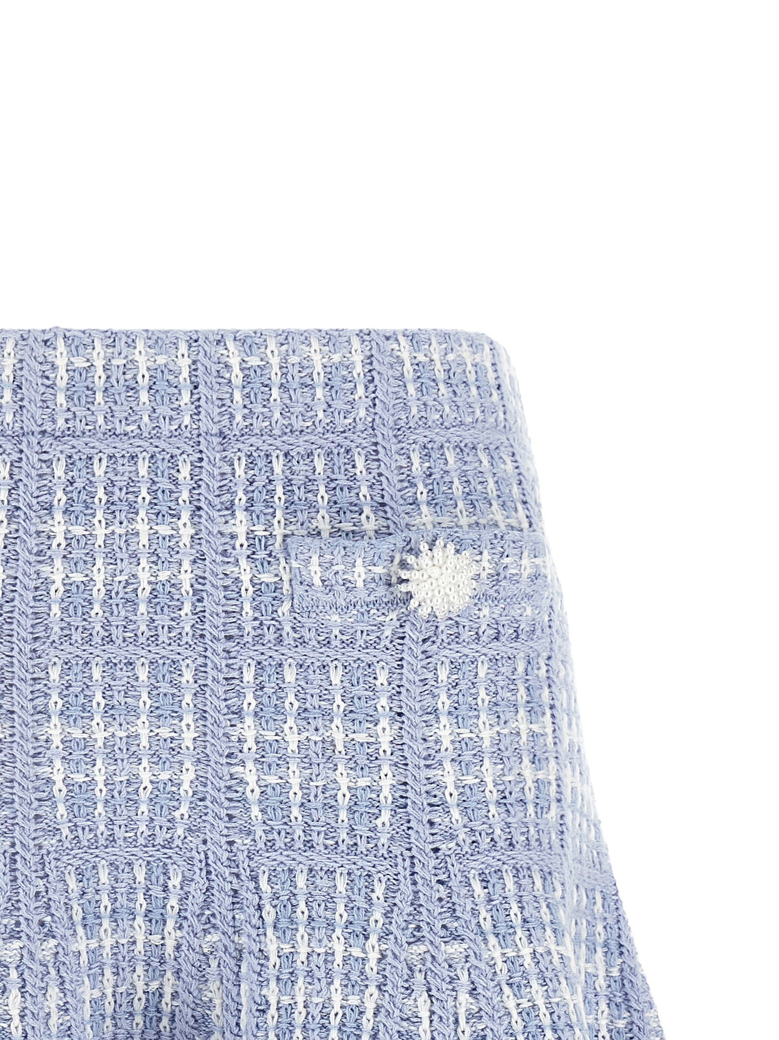 Self-Portrait Check Knit Skirt