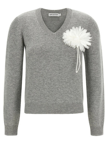 Self-Portrait Fiore Pin Sweater