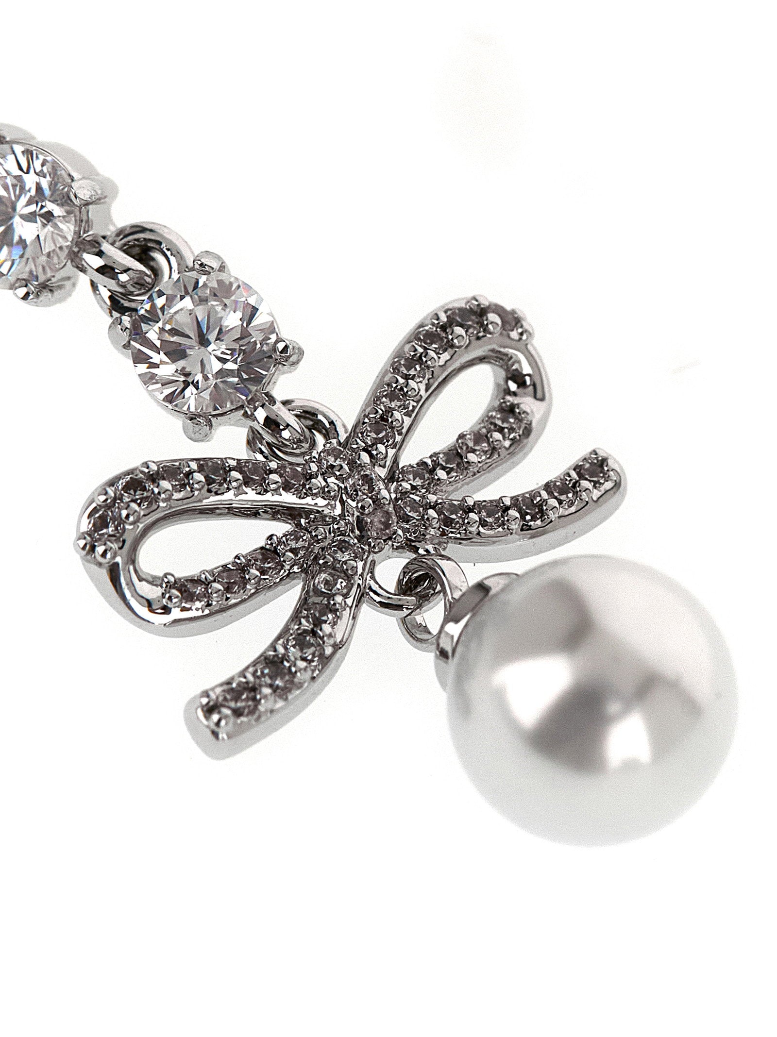 Self-Portrait Bow Crystal Charm Earrings