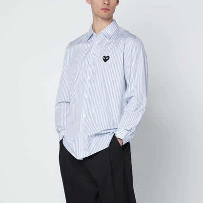 Comme des Garçons Shirt Light blue striped cotton shirt