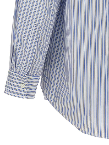 Comme Des Garçons Play Logo Patch Striped Shirt