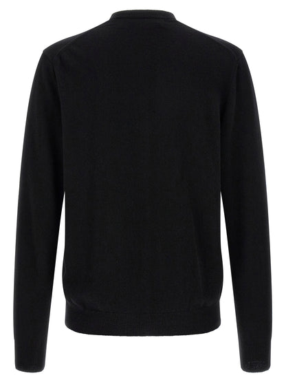 Comme Des Garçons Play Wool Cardigan With Heart Patch