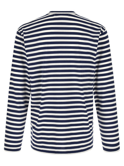 Comme Des Garçons Play Striped T-shirt With Heart Patch