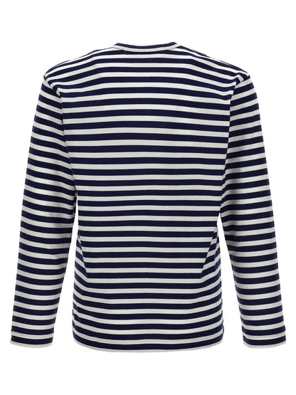 Comme Des Garçons Play Logo Patch Stripes T-shirt