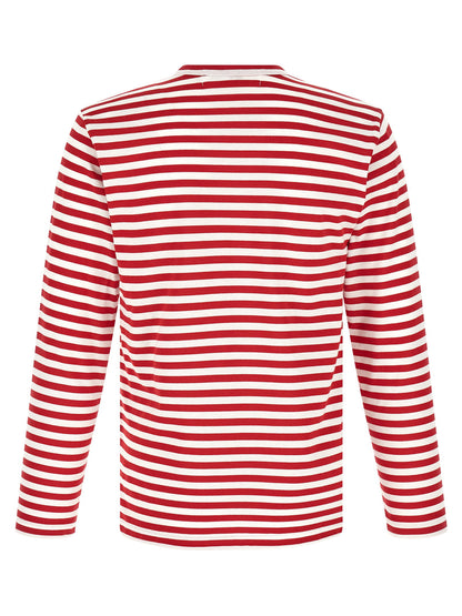 Comme Des Garçons Play Striped T-shirt With Heart Patch