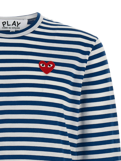 Comme Des Garçons Play Logo Patch Stripes T-shirt