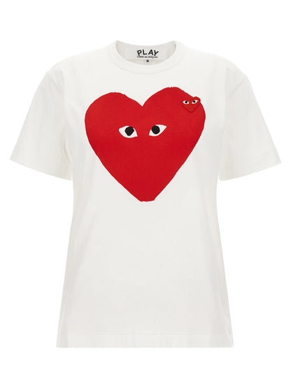 Comme Des Garçons Play White Double Heart Emblem T-shirt