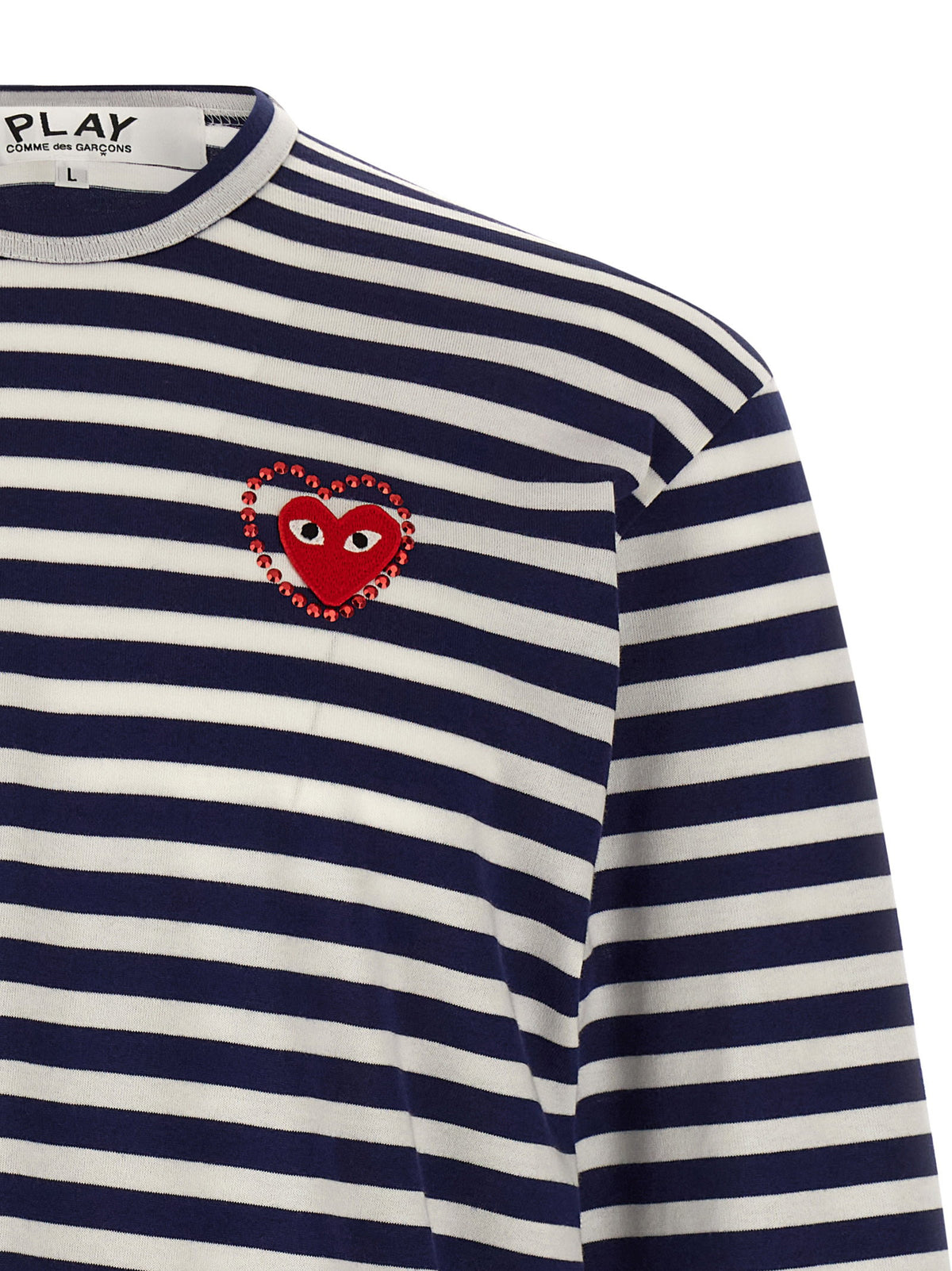 Comme Des Garçons Play Logo Patch Stripes T-shirt