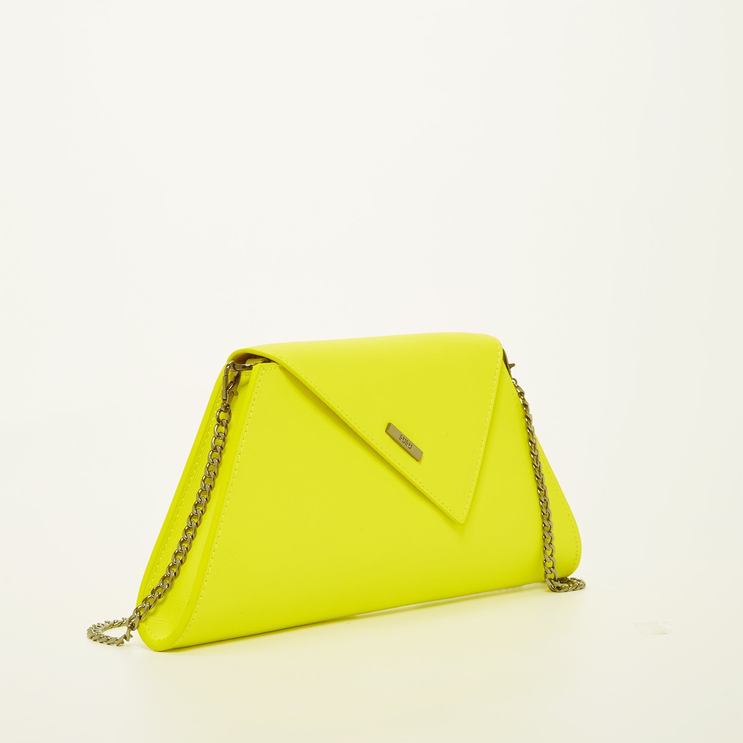 Angelica Electric Yellow Leather Clutch Purse