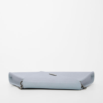 Angelica Faded Denim Leather Clutch