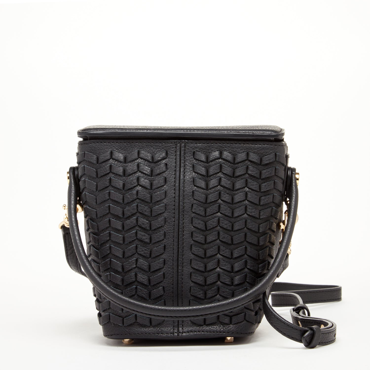 Anna Woven Leather Bag Black