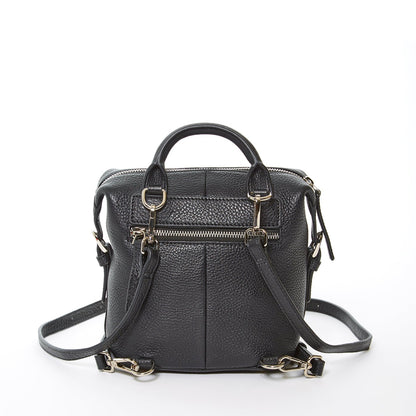 Ashley Small Black Leather Backpack