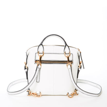 Ashley Small White Leather Backpack Purse