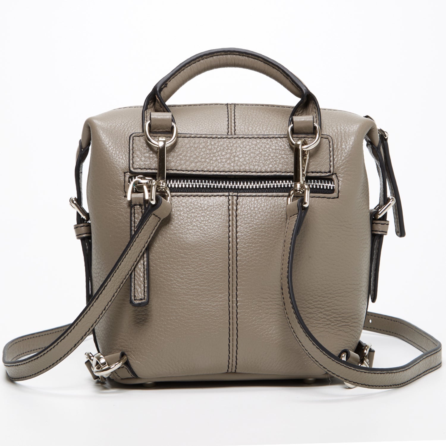 Ashley Gray Leather Backpack Purse