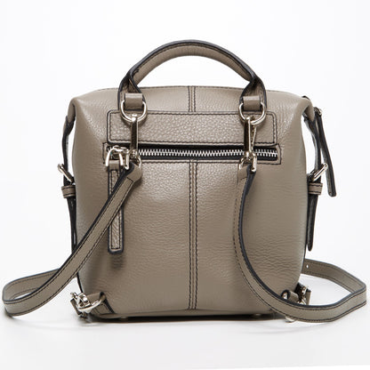 Ashley Gray Leather Backpack Purse