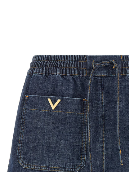 Valentino Garavani Chambray Denim Shorts