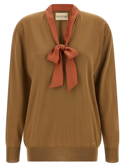 Valentino Garavani Lavallière Collar Sweater