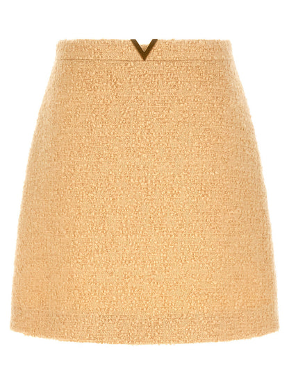 Valentino Garavani V Gold Skirt