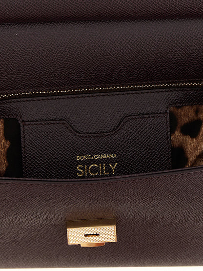Dolce & Gabbana Sicily Grande Dauphine Leather Handbag