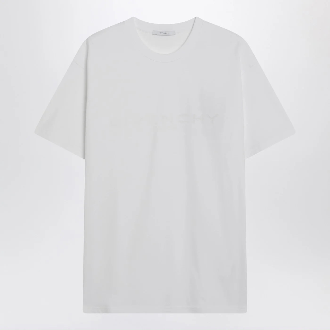 Givenchy White cotton and silk T-shirt with jacquard logo