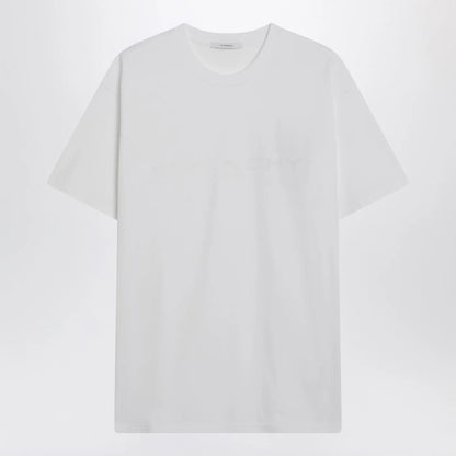 Givenchy White cotton and silk T-shirt with jacquard logo
