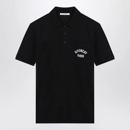 Givenchy Dark blue polo shirt with logo embroidery