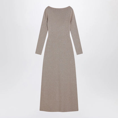 Max Mara Pianoforte Beige dress in viscose and lurex yarn