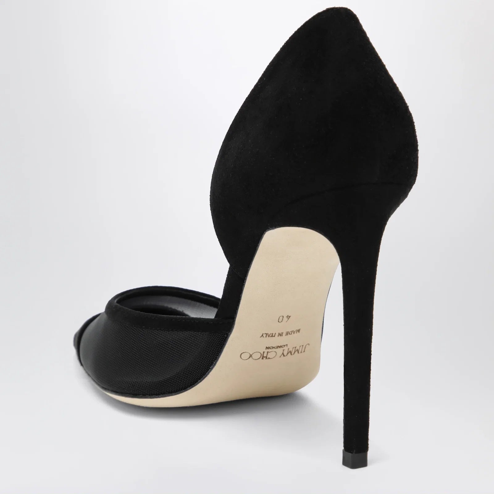 Jimmy Choo Brigitte 100 pumps in black suede and mesh