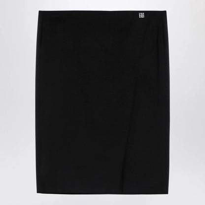 Givenchy Black wool skirt with metal button 4G