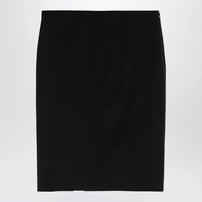 Givenchy Black wool skirt with metal button 4G
