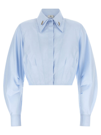 Elisabetta Franchi Cropped Shirt With Charms