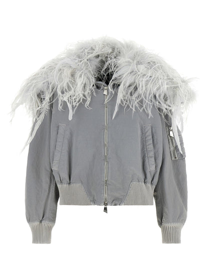 The Attico Feather Insert Bomber Jacket