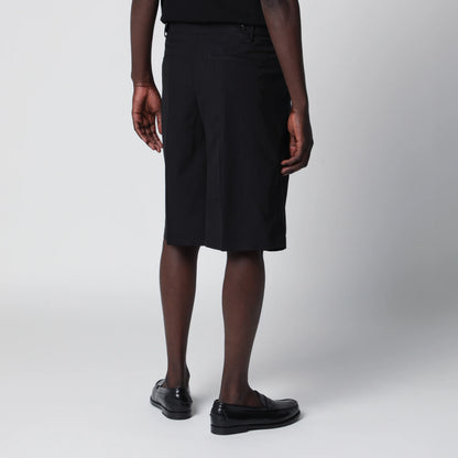 PT Torino Black cotton Bermuda shorts