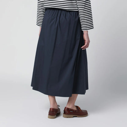 PT Torino Blue pleated cotton-blend skirt