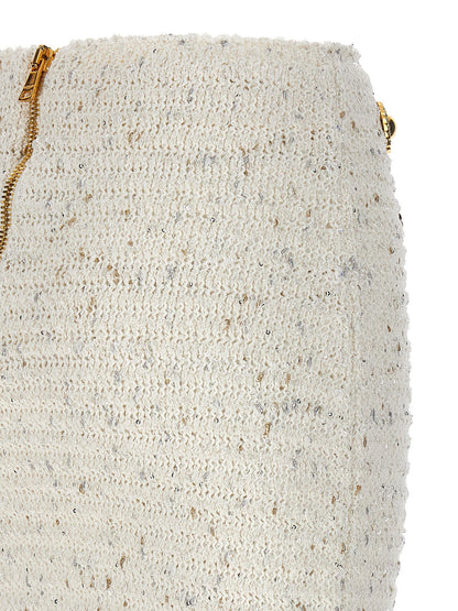 Balmain Fringed Tweed Skirt