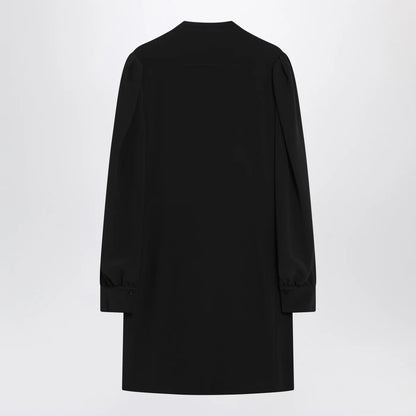Chloé Black ruffled dress in silk blend
