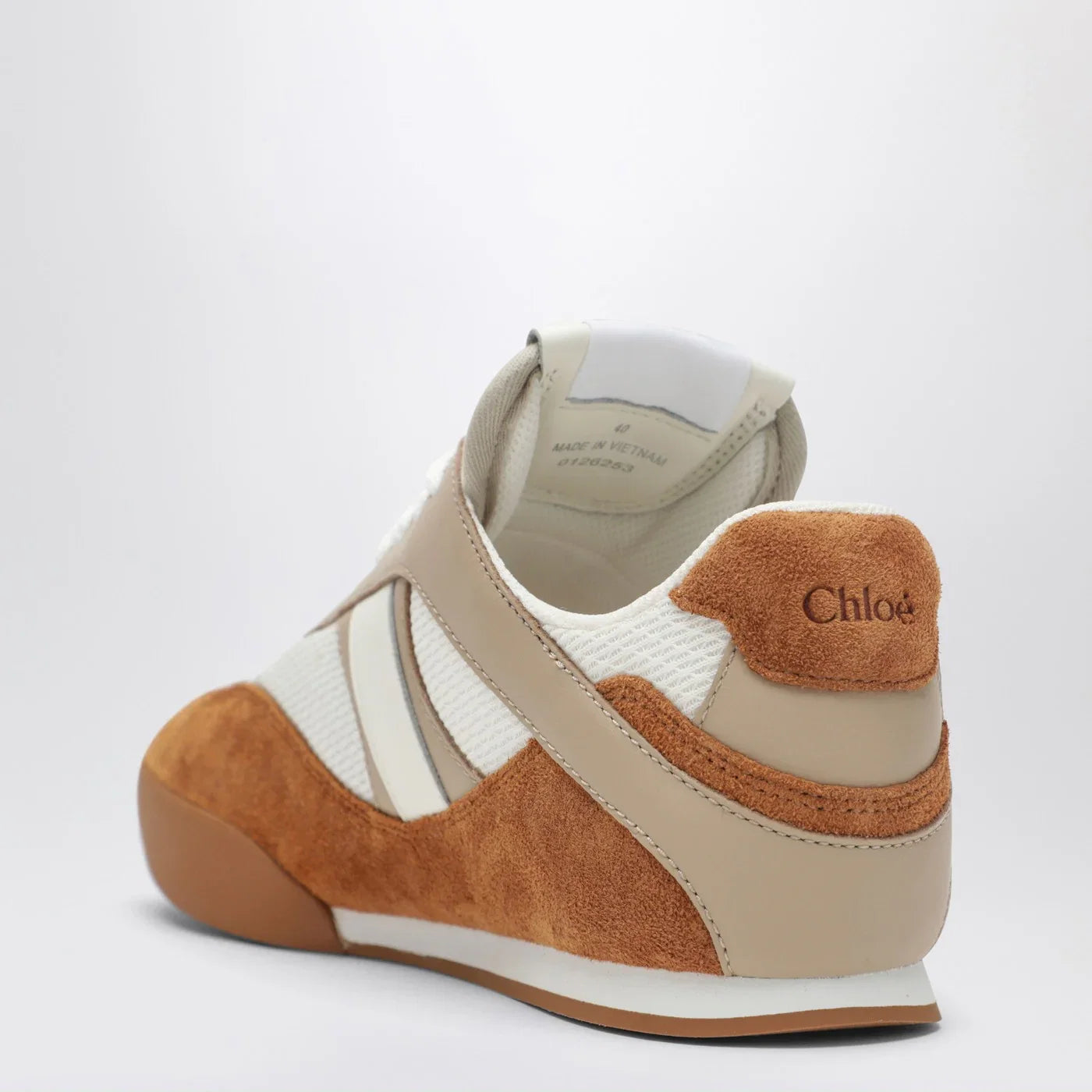 Chloé Kick brown and white Sneakers in mesh and leather
