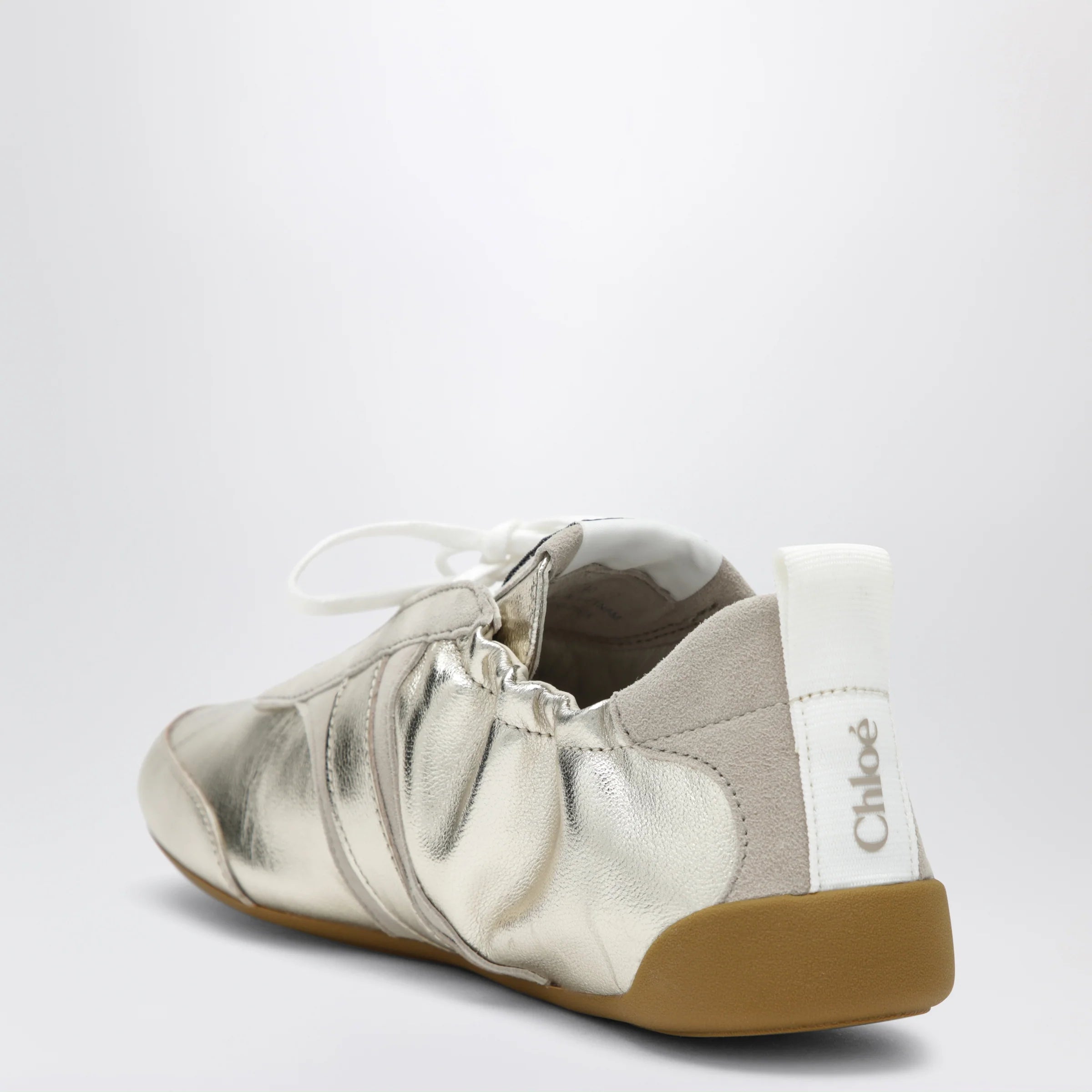 Chloé Kick Sneakers in Palladium Metallic Finish