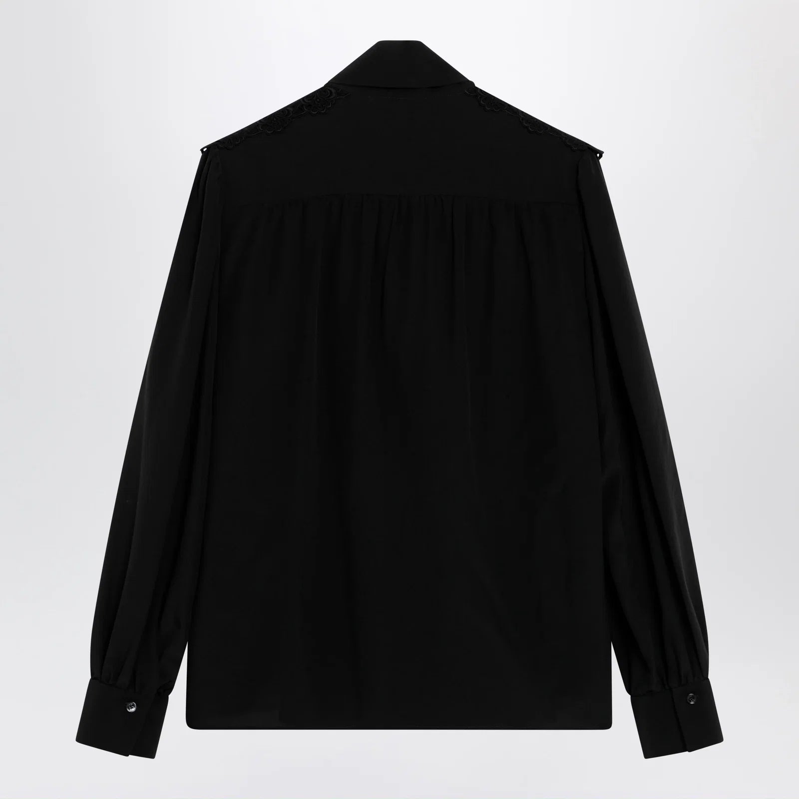Chloé Black silk blouse with lavallière