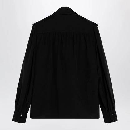 Chloé Black silk blouse with lavallière